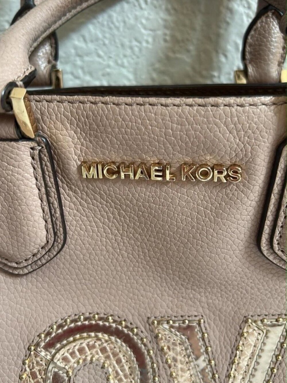 Michael Kors Adele Love Leather Shoulder Bag - Mauve / Old Rose - Picture 10 of 13